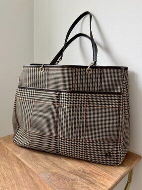 Lauren Ralph Lauren Classic Houndstooth / Glen Plaid Tote